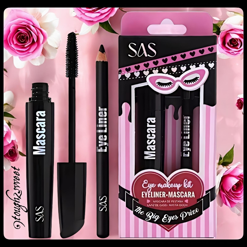 🆕THE BIG EYES PRIZE 12 HOUR WEAR BLACK VOLUME MASCARA AND EYELINER BOXED SET